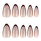 Brown French Tip Shimmer Almond Press On