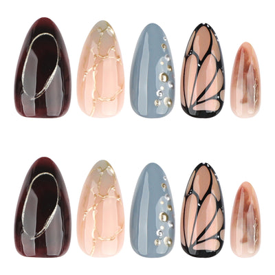 Butterfly Almond Press On