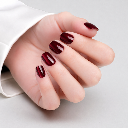Delicate Red Cat Eye Sqaure Press On