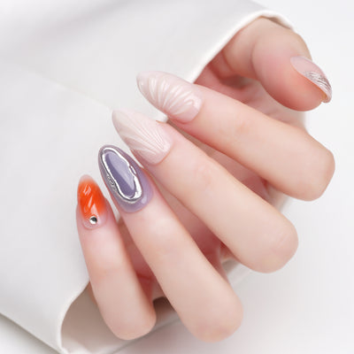 Mixed Muse Almond Press On