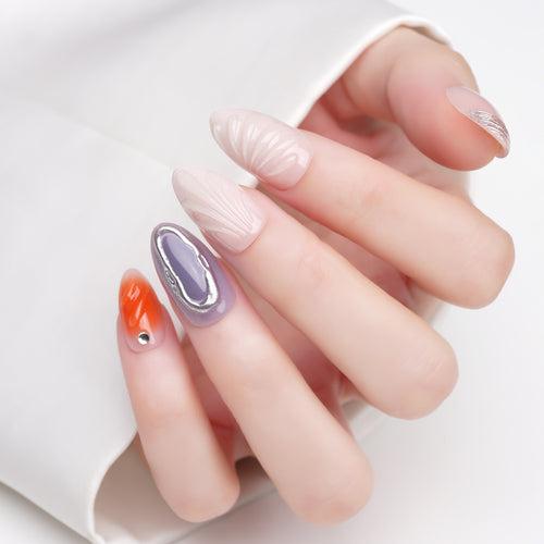 Mixed Muse Almond Press On
