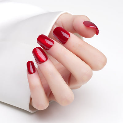Red Cat Eye Square Press On