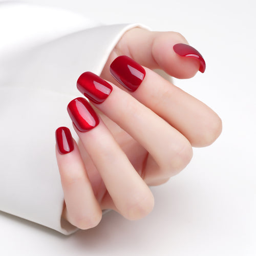 Red Cat Eye Square Press On