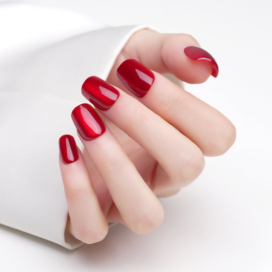 Red Cat Eye Square Press On