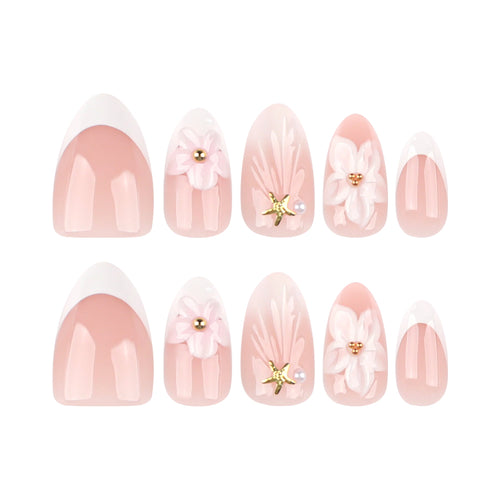 Flower French Almond Press On