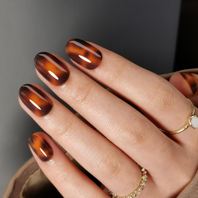 Tortoise Shell Almond Press On